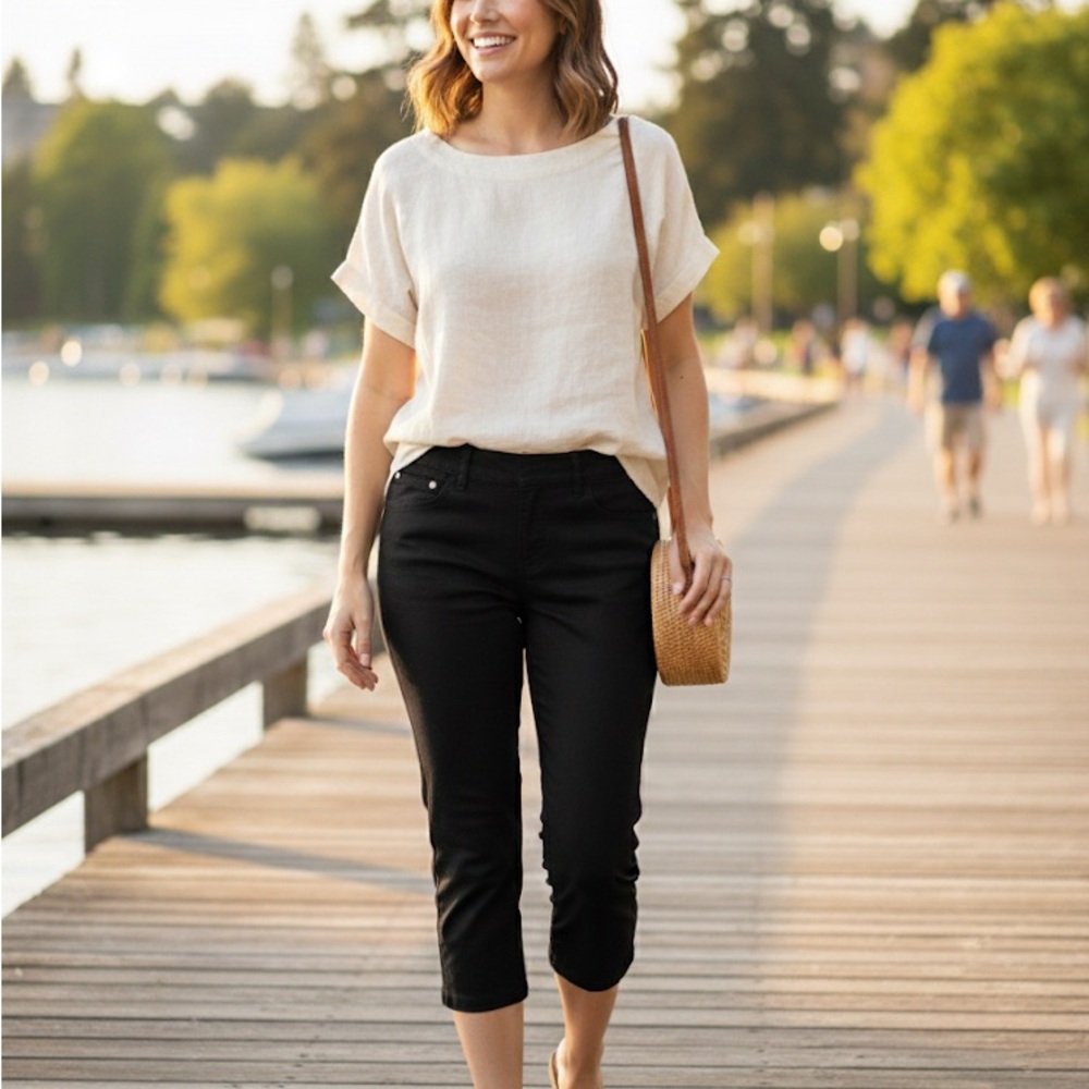 INC International Concepts Black Capris